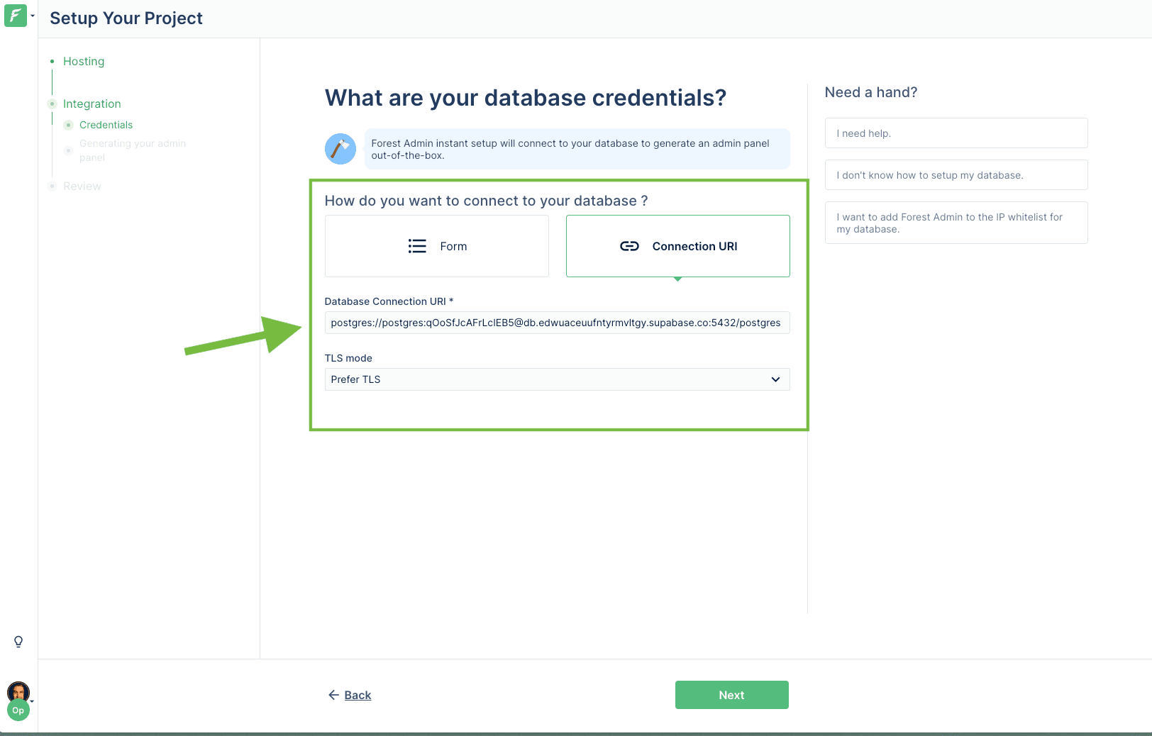 forestadmin-db-credentials